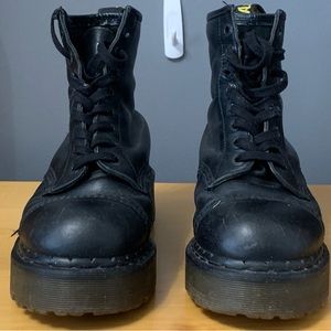 Vintage 90s Made in England Dr Martens Mono Platform Boots. Size 9 M size 10 W